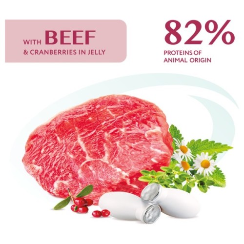 Вологий корм для собак Optimeal з яловичиною та журавлиною в желе 100 г (4820215369626)