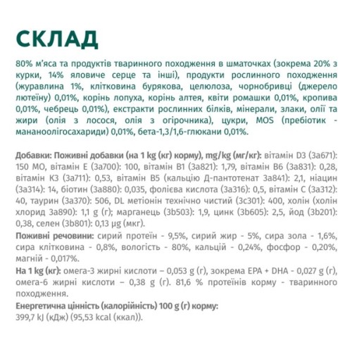 Вологий корм для собак Optimeal з яловичиною та журавлиною в желе 100 г (4820215369626)