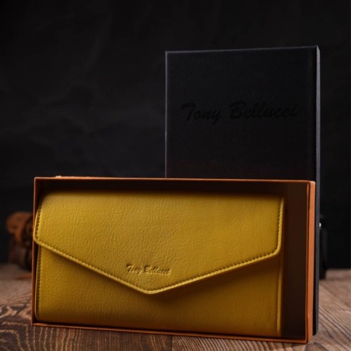 Портмоне Tony Bellucci З натуральної шкіри Жовте (21975)