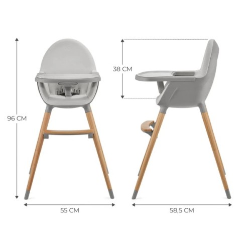 Стілець для годування Kinderkraft 2 в 1 Fini 2 Grey (5902533924509)