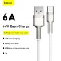Дата кабель USB 3.1 AM to USB-C 2.0m 6.0A 66W Cafule Series Metal White Baseus (CAKF000202)