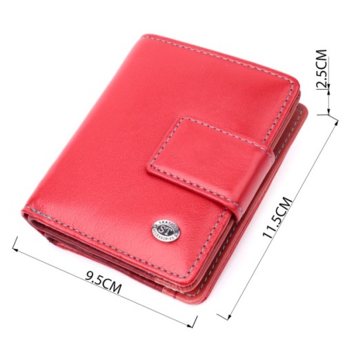 Гаманець ST Leather З натуральної шкіри Червоний (19437)