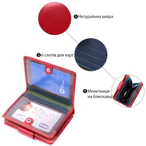 Гаманець ST Leather З натуральної шкіри Червоний (19437)