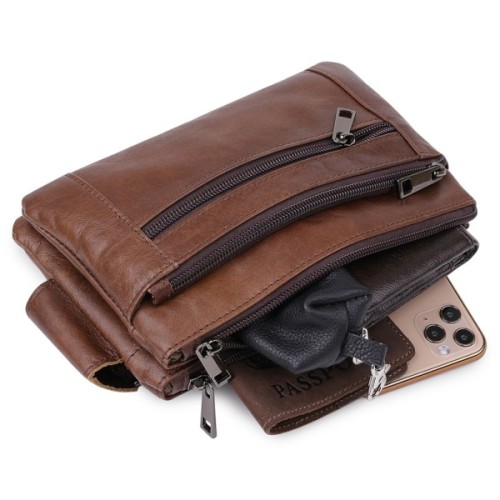 Сумка Vintage На пояс унісекс Коричнева (20457)