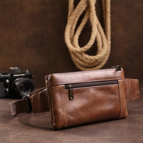 Сумка Vintage На пояс унісекс Коричнева (20457)