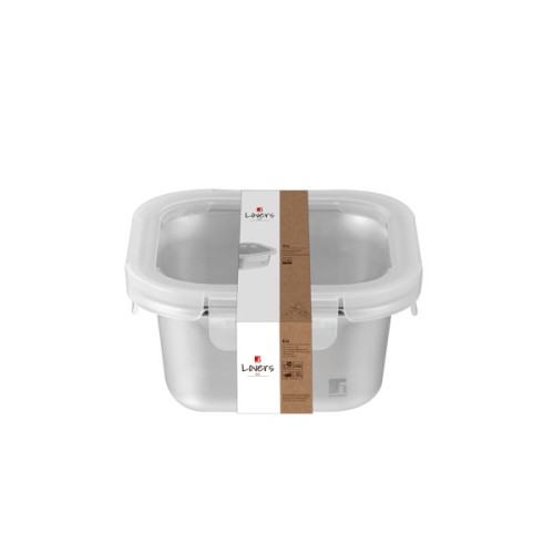 Харчовий контейнер Bergner Go Lovers з нержавіючої сталі квадратний 1,5 л (BG-36314-GY)