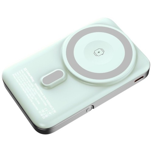 Батарея універсальна ColorWay 10 000 mAh PD/22.5W, 15W MagSafe & Watch Wireless Aquamarine (CW-PB100LPA2MT-WPDD)