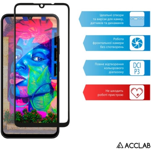 Скло захисне ACCLAB Full Glue ZTE Blade A55 Black (1283126598852)
