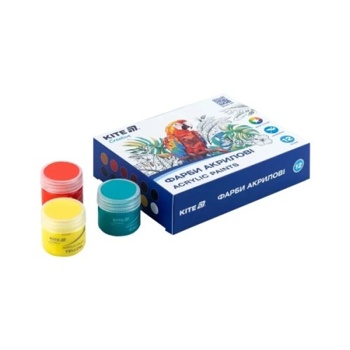 Акрилові фарби Kite Creative 12 кольорів, 20 мл (K-275)