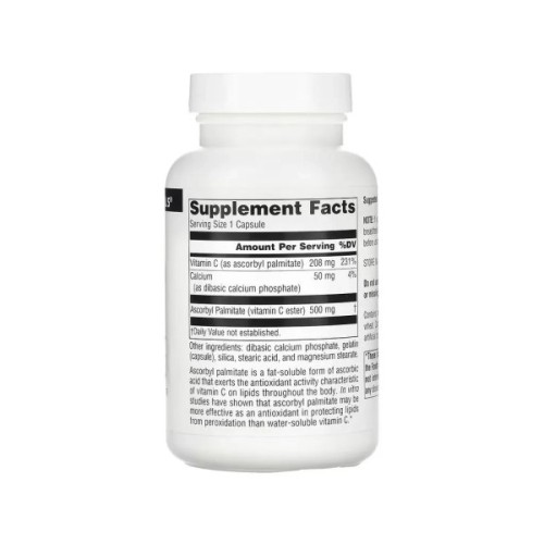 Вітамінно-мінеральний комплекс Source Naturals Аскорбіл Пальмітат, 500 мг, Ascorbyl Palmitate, 90 капсул (SNS-01616)