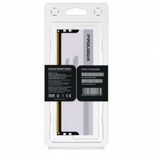 Модуль пам'яті для комп'ютера DDR4 8GB 3200 MHz Onyx White Prologix (PRO8GB3200YW4)