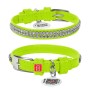Нашийник для тварин WAUDOG Glamour з QR-паспортом "Стрази" XS Ш 12 мм салатовий (33085)