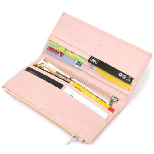 Гаманець ST Leather З натуральної шкіри Рожевий (19383)