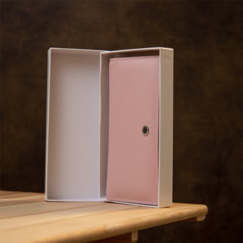 Гаманець ST Leather З натуральної шкіри Рожевий (19383)