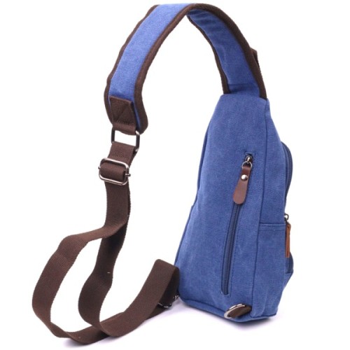 Сумка Vintage З USB кабелем через плече із текстилю Синя (21224)