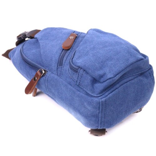 Сумка Vintage З USB кабелем через плече із текстилю Синя (21224)