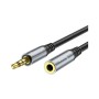 Кабель мультимедійний 3.5mm M to 3.5mm F 2.0m Gray HOCO (6931474762160)