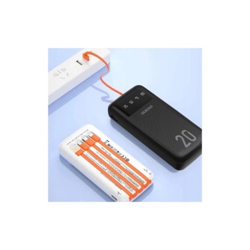 Батарея універсальна Dudao K6Pro+ 20000mAh 10W with USB-C/Lightning/MicroUSB/USB-A cables (6977196682409)