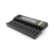 Зарядний пристрій для акумуляторів Liitokala 12 Slots+2, Ni-Mh/Li-ion/LiFePo4/Крона, LED+LCD (Lii-S12)