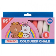 Крейда Yes кольорова Line Friends 9 шт JUMBO (400502)