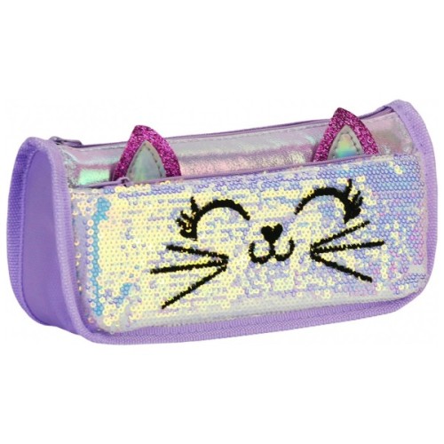 Пенал Cool For School 2 відділення з блискітками Блакитний (CF6706-blue)