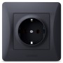 Розетка Videx BINERA 1ая із заземленням черн (VF-BNSK1G-BG)