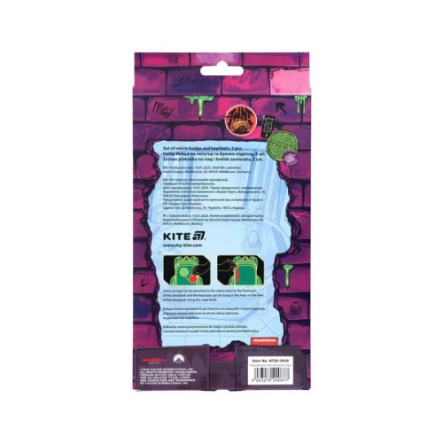 Бейдж Kite набір на липучці та підвіска TMNT Mutant Mayhem (NT25-3010)