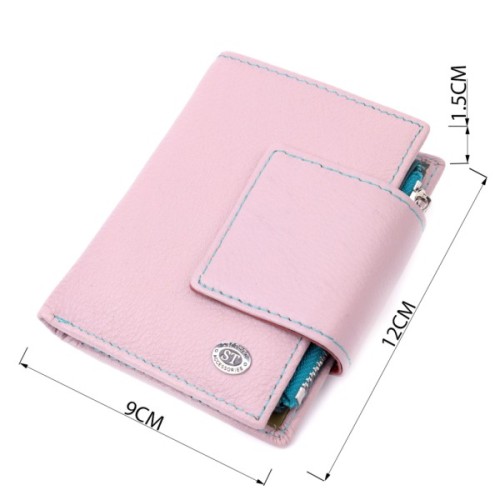 Портмоне ST Leather З натуральної шкіри Бежеве (19452)