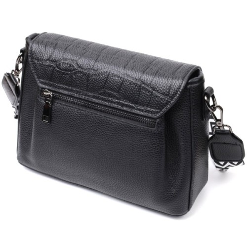 Сумка Vintage Жіноча з натуральної шкіри Чорна (22330)