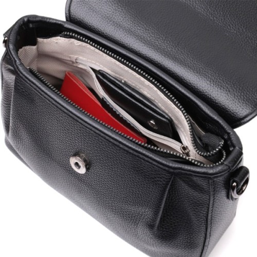 Сумка Vintage Жіноча з натуральної шкіри Чорна (22330)