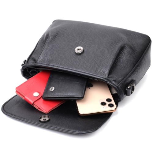 Сумка Vintage Жіноча з натуральної шкіри Чорна (22330)