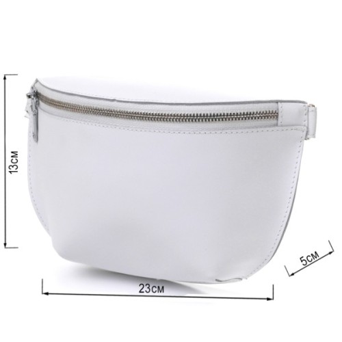 Сумка Shvigel Шкіряна бананка Біла (16384)