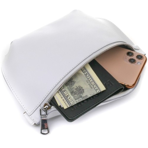 Сумка Shvigel Шкіряна бананка Біла (16384)