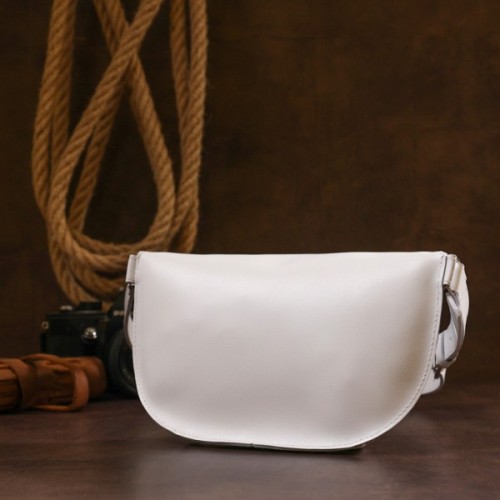 Сумка Shvigel Шкіряна бананка Біла (16384)