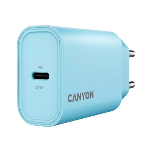 Зарядний пристрій Canyon 30CL OnCharge USB-C PD30W Light Blue (CNE-CHA30CLLBL)