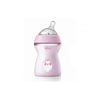 Пляшечка для годування Chicco Natural Feeling силікон середній потік 250мл рожева (81323.10)