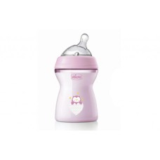 Пляшечка для годування Chicco Natural Feeling силікон середній потік 250мл рожева (81323.10)