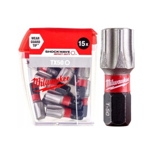 Набір біт Milwaukee SHOCKWAVE, TX50, 25мм, 15шт (4932430892)