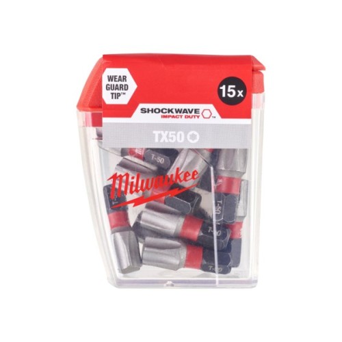 Набір біт Milwaukee SHOCKWAVE, TX50, 25мм, 15шт (4932430892)