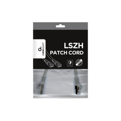 Патч-корд 1м S/FTP Cat 6A CU LSZH grey Cablexpert (PP6A-LSZHCU-1M)