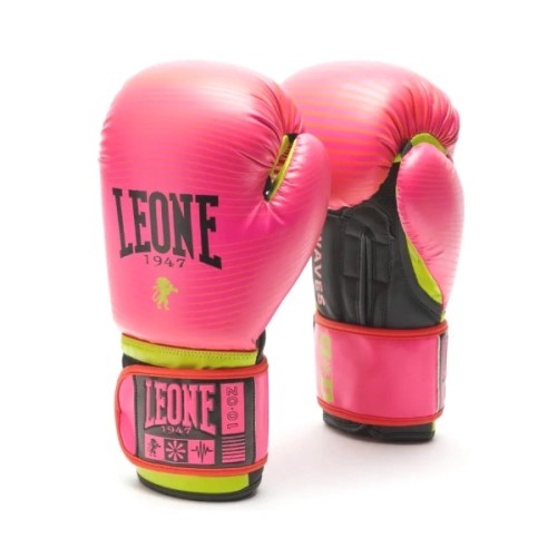 Боксерські рукавички Leone GN313 Waves Fuxia 12 унцій (капа в комплекті) (GN313_Fuxia_12oz)