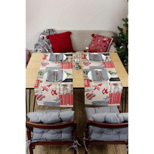 Серветка на стіл Прованс Merry Christmas сіра 35x45 см (4823093448780)