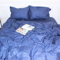 Постільна білизна MirSon SatinStripe 30-0020SmokyBlue 220х240 King Size (2200005255360)
