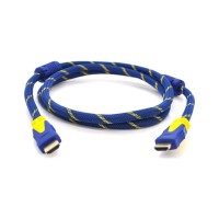 Кабель мультимедійний HDMI M to HDMI M 5.0m V1.4 blue yellow Merlion (YT-HDMI(M)/(M)NY/BL-5.0m)