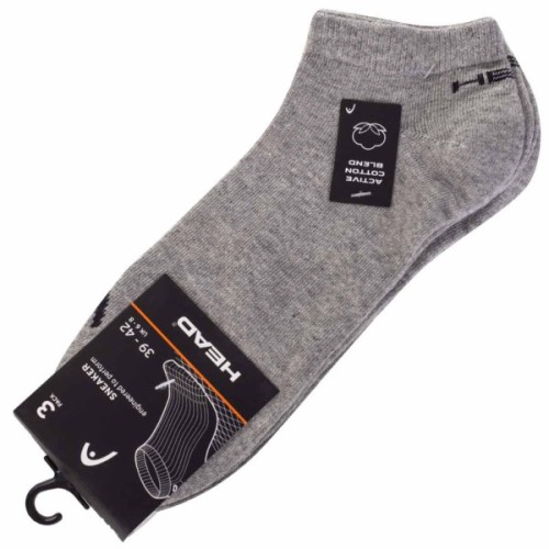 Шкарпетки Head Sneaker 3P Unisex 761010001-400 3 пари Сірий 35-38 (8718824272436)