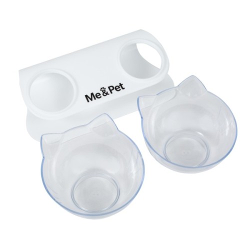 Посуд для котів Me&Pet Миски з підставкою прозорі (NMP060)