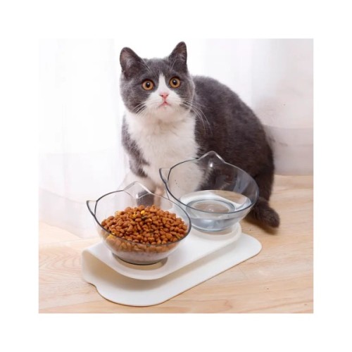 Посуд для котів Me&Pet Миски з підставкою прозорі (NMP060)