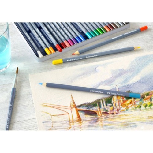 Олівці кольорові Faber-Castell Goldfaber Aqua акварельні, в металевій коробці, 36 кольорів 114636 (27983)