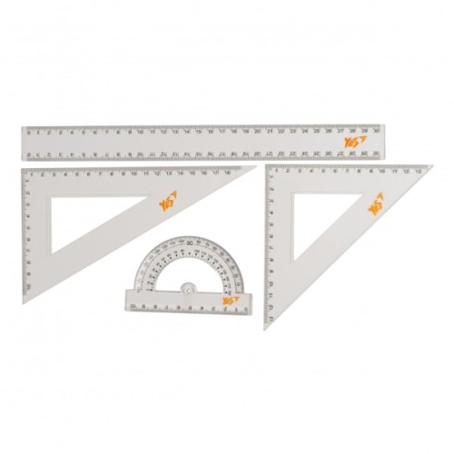 Лінійка Yes набір 4 предмета лінійка 30 см (370258)