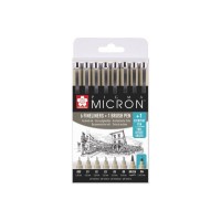 Лайнер Sakura Набір Pigma Micron 6 шт, 1 лінер-пензель Pigma Brush + PIGMA Micron PN в подарунок (8712079421731)